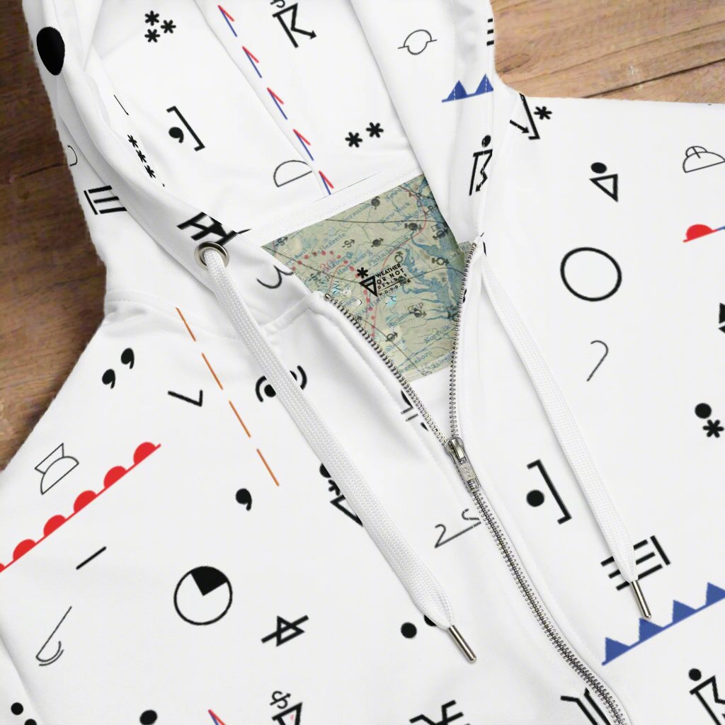 Weather Map Symbols Zip Hoodie
