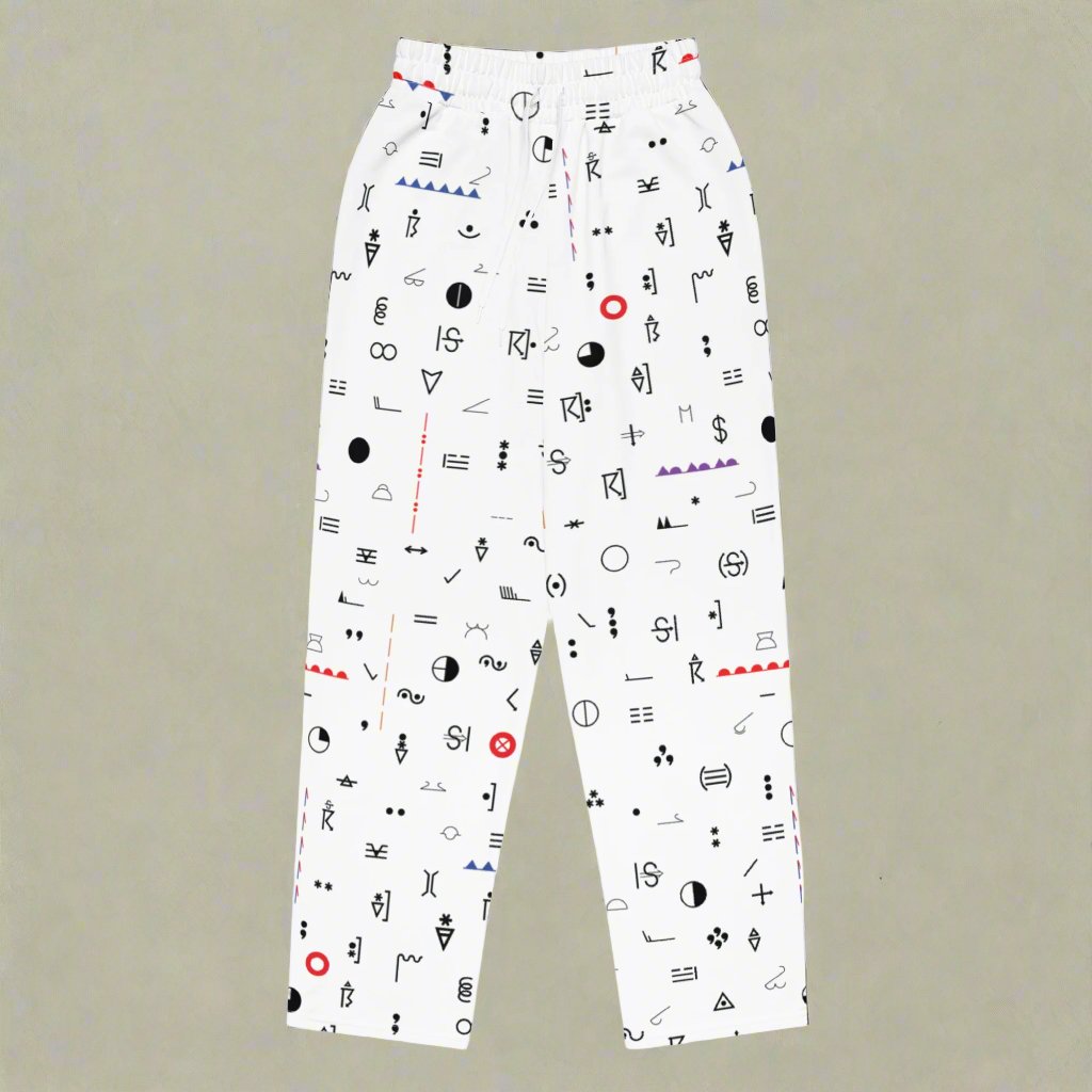 Weather Map Symbols Wide-Leg Joggers
