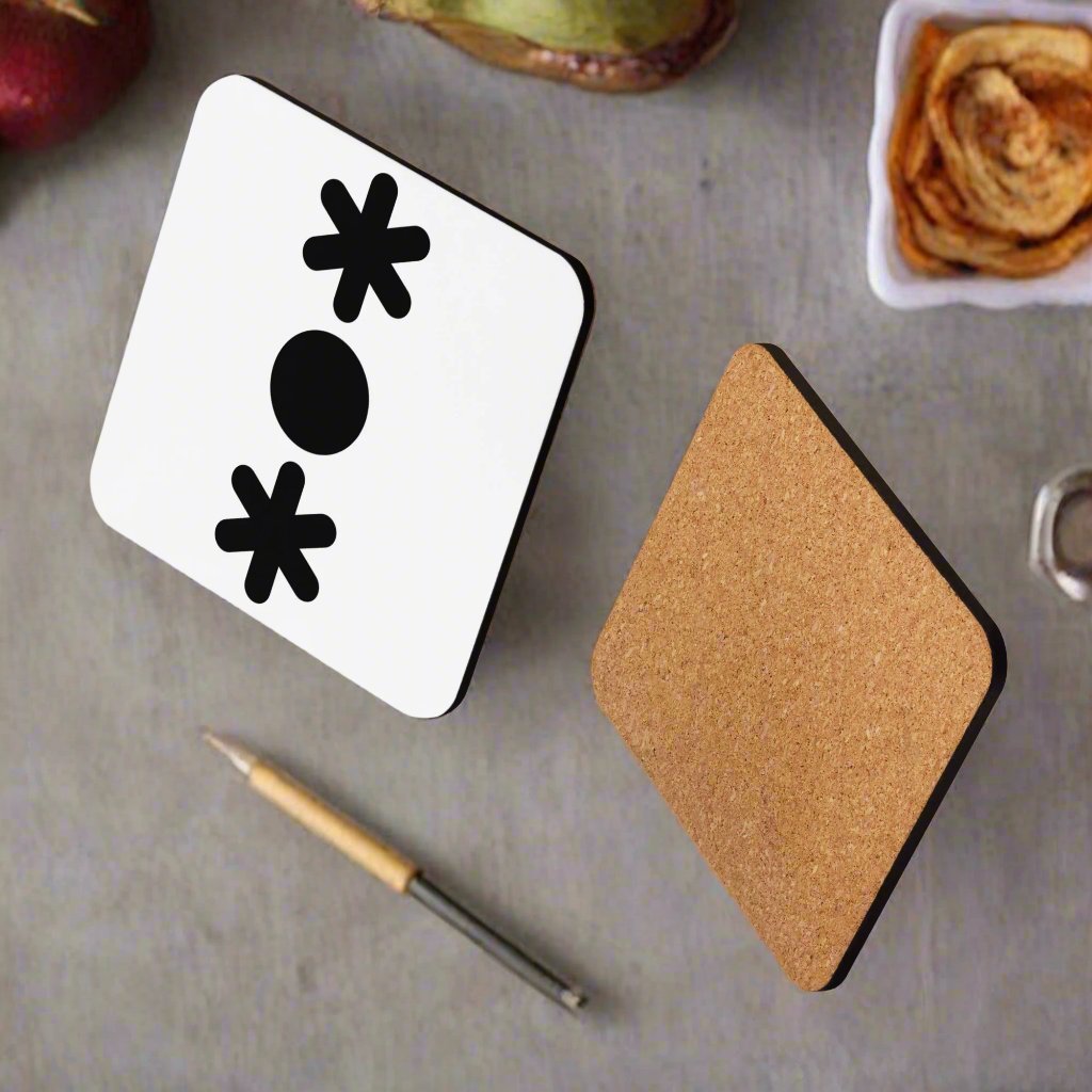 RAIN or DRIZZLE & SNOW  Wx Symbol (69) Cork-Back Coaster