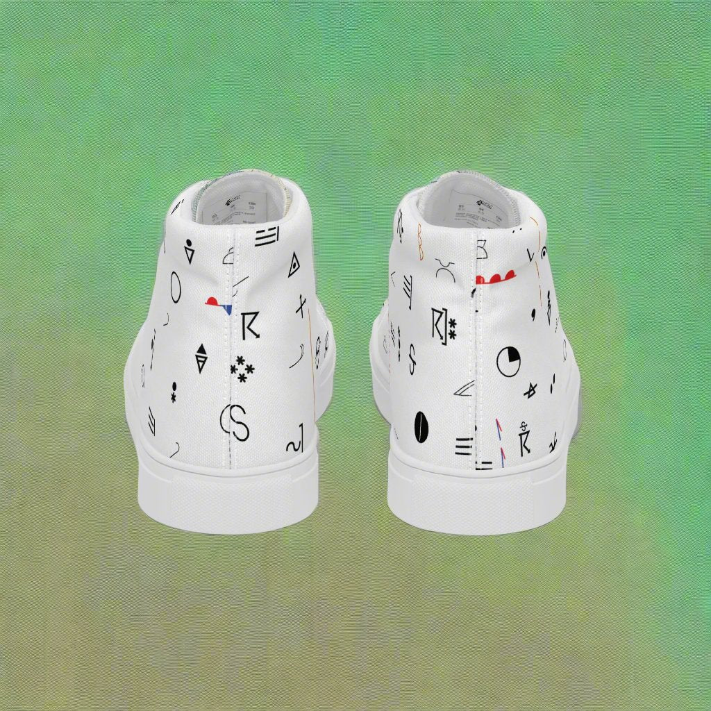 Weather Map Symbols Men’s High Top Canvas Shoes