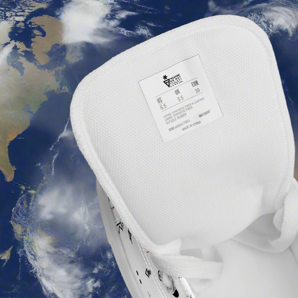 Weather Map Symbols Men’s High Top Canvas Shoes