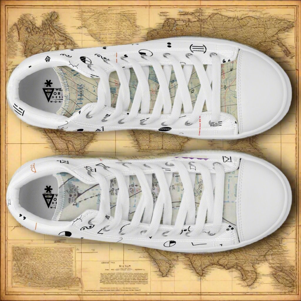 Weather Map Symbols Men’s High Top Canvas Shoes