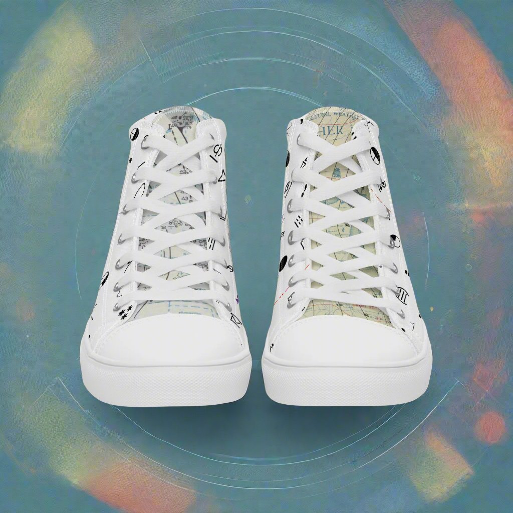Weather Map Symbols Men’s High Top Canvas Shoes