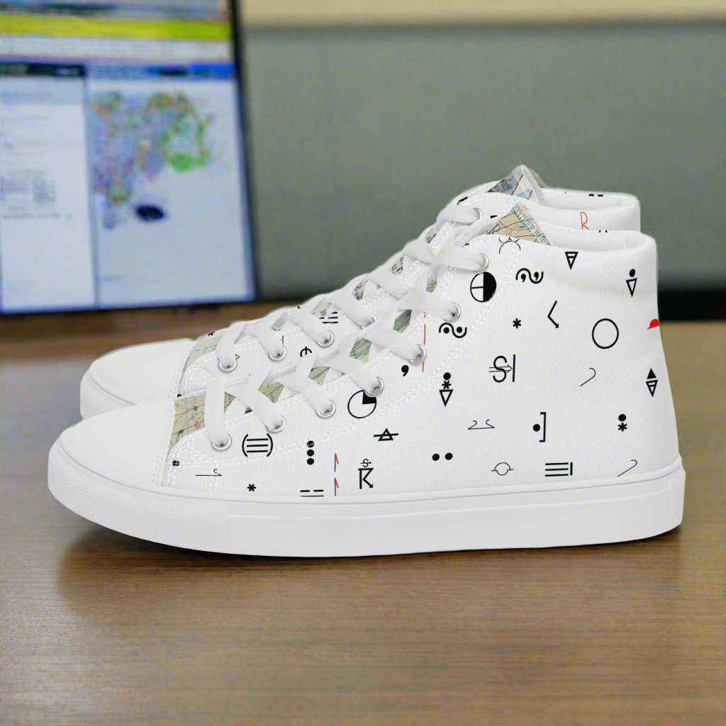 Weather Map Symbols Men’s High Top Canvas Shoes