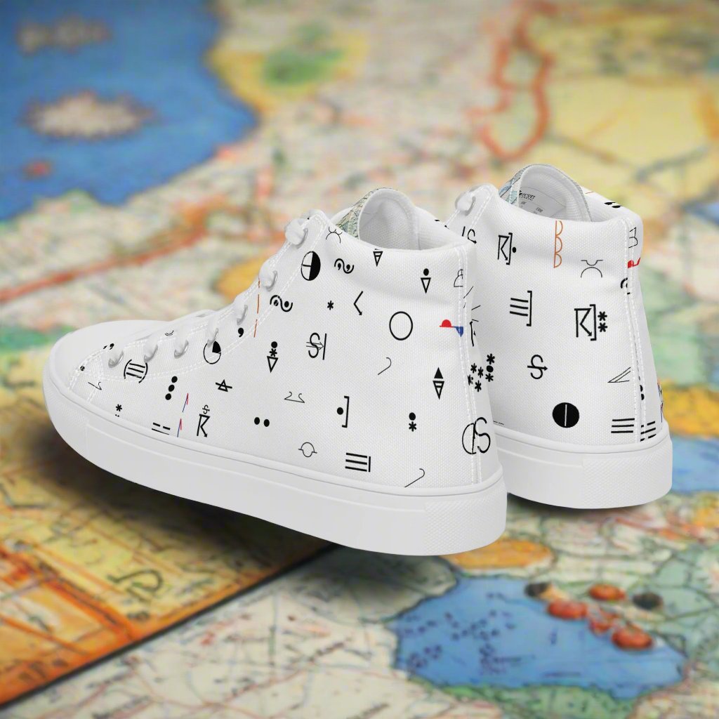 Weather Map Symbols Men’s High Top Canvas Shoes