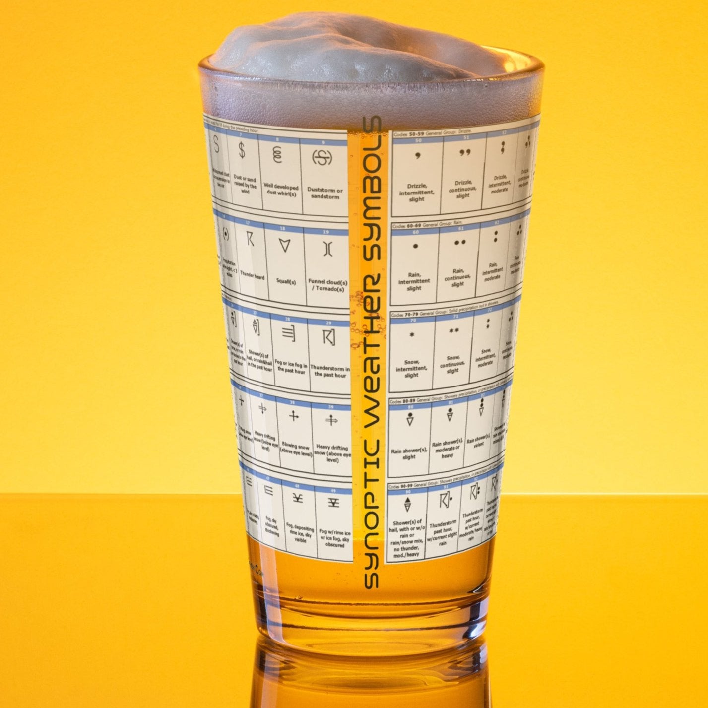 Synoptic Weather Symbols Pint Glass