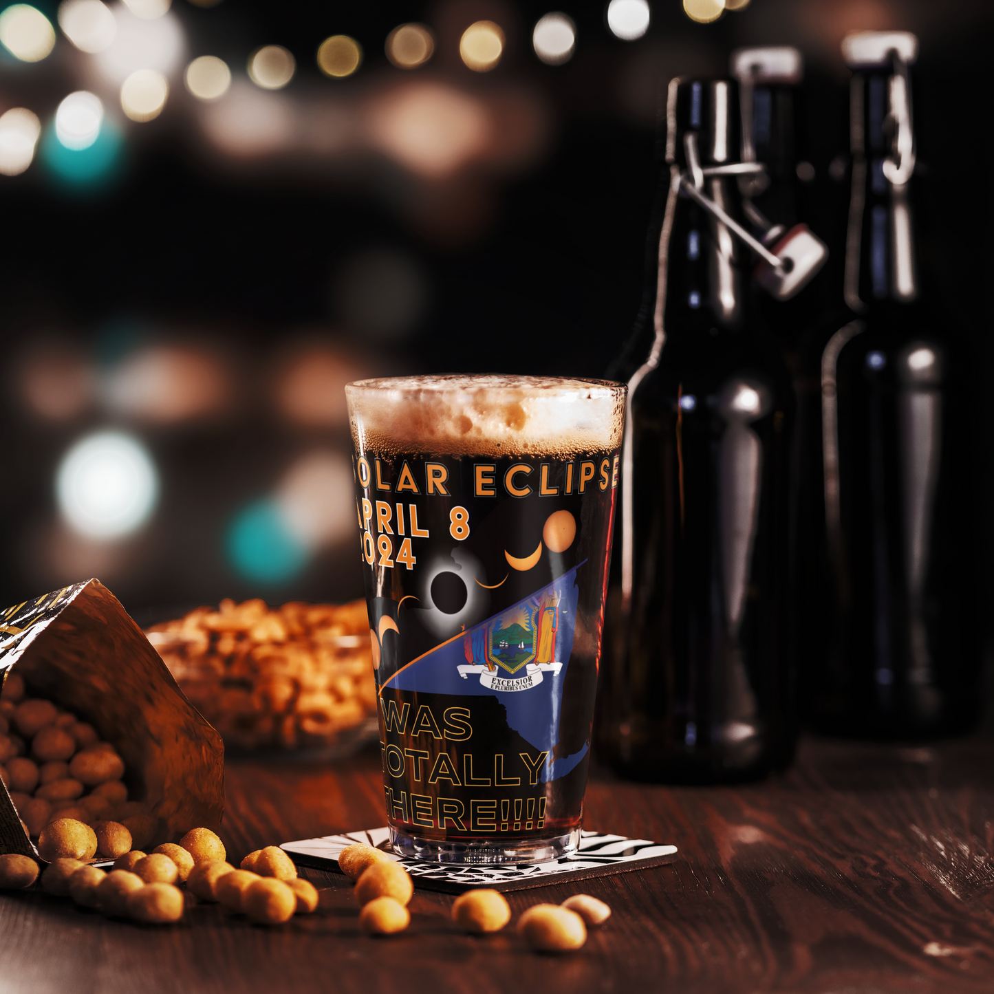 2024 Solar Eclipse - NY Pint Glass