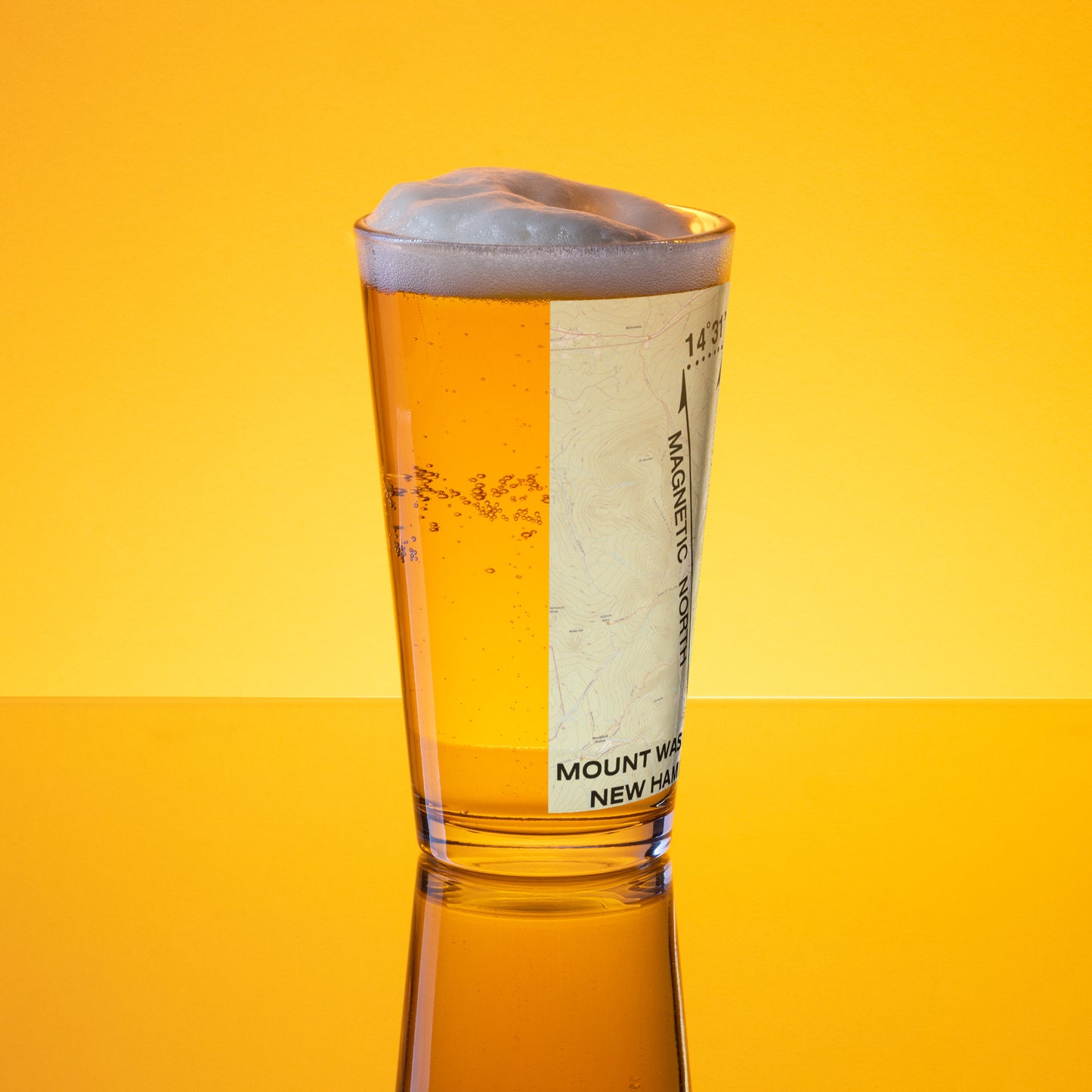 Mt Washington, NH - True North Topo Pint Glass