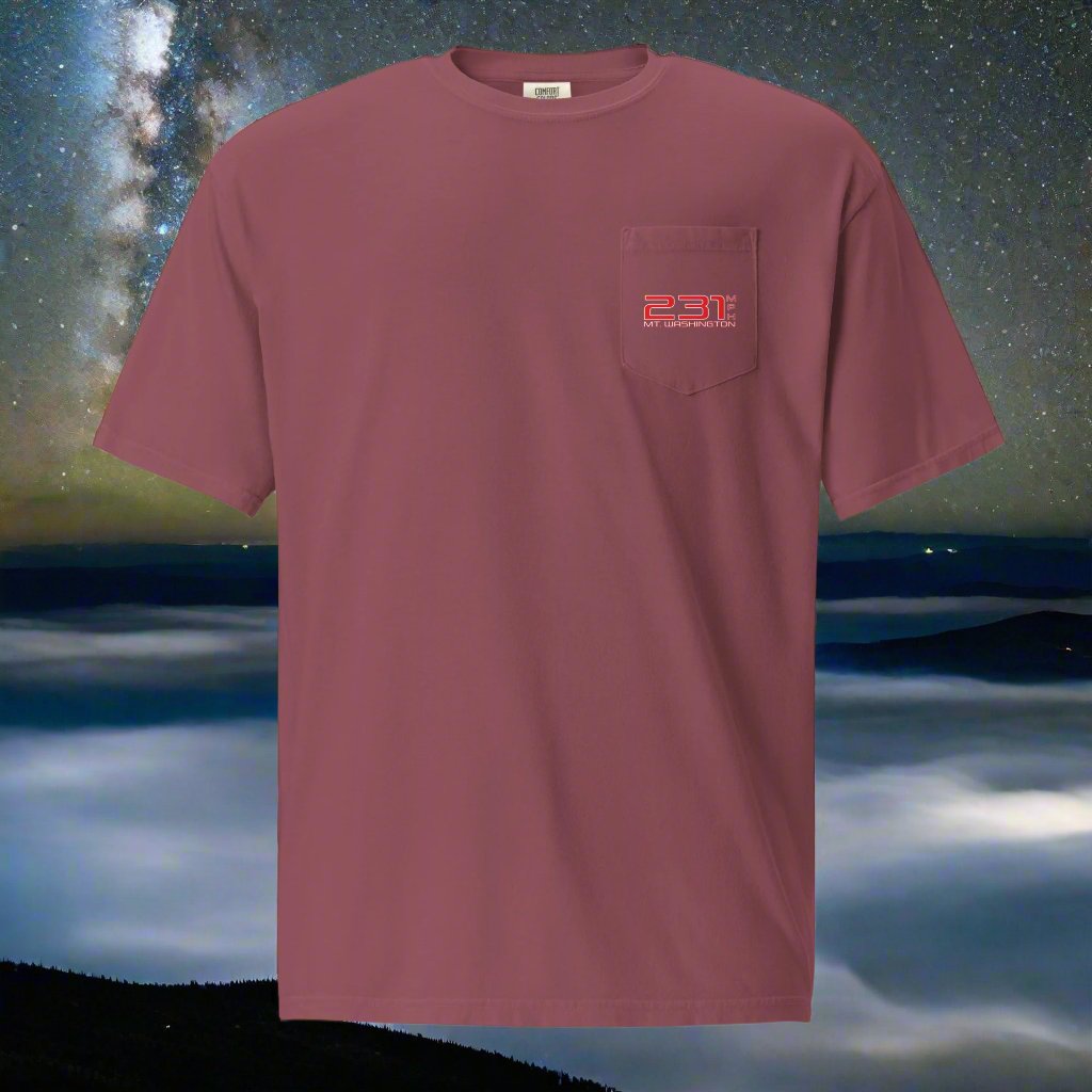 231 mph Wind on Mt. Washington, NH - Pocket T-Shirt