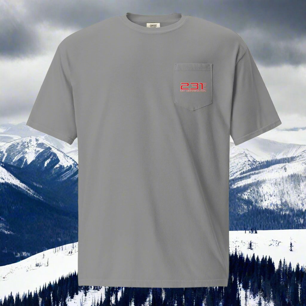 231 mph Wind on Mt. Washington, NH - Pocket T-Shirt