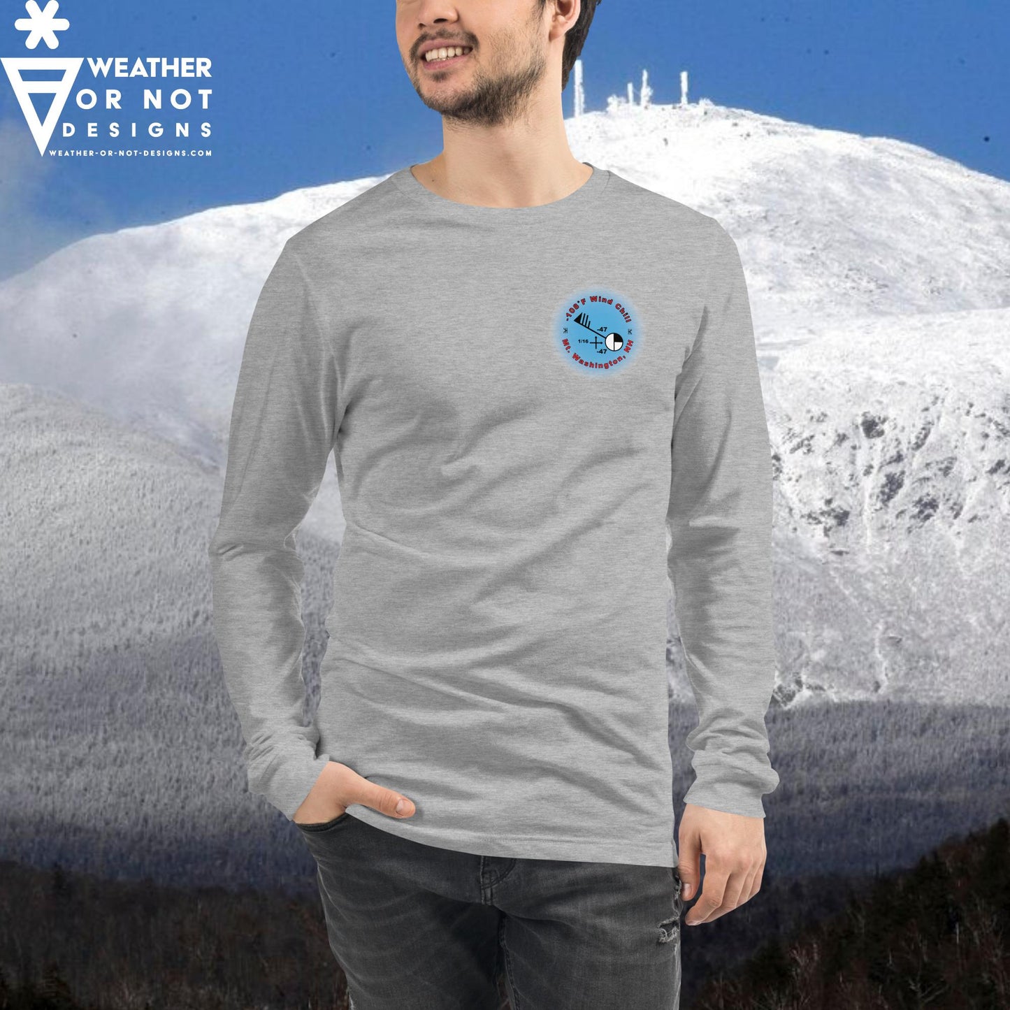 -108˚F Wind Chill Mt. Washington (back) Long Sleeve Tee