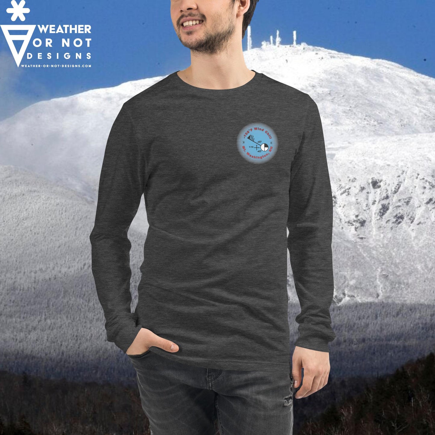 -108˚F Wind Chill Mt. Washington (back) Long Sleeve Tee