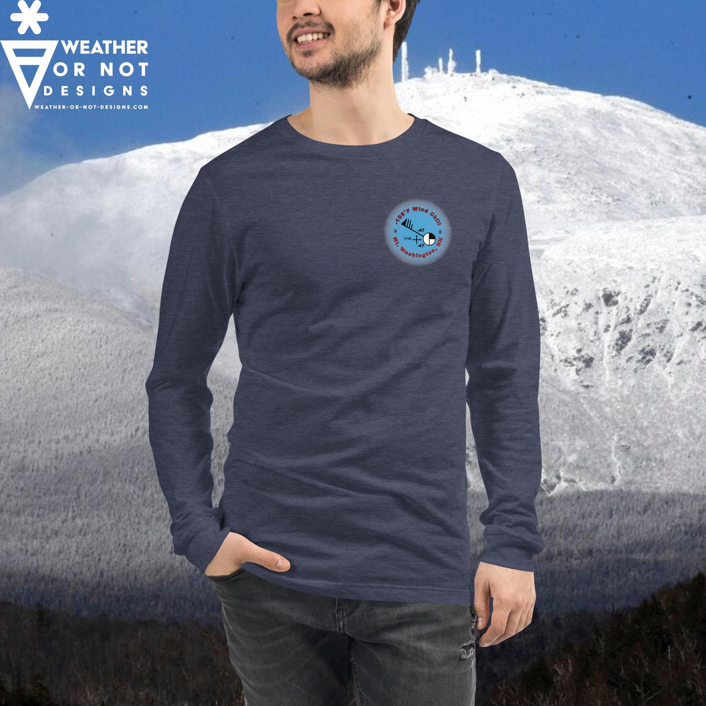-108˚F Wind Chill Mt. Washington (back) Long Sleeve Tee