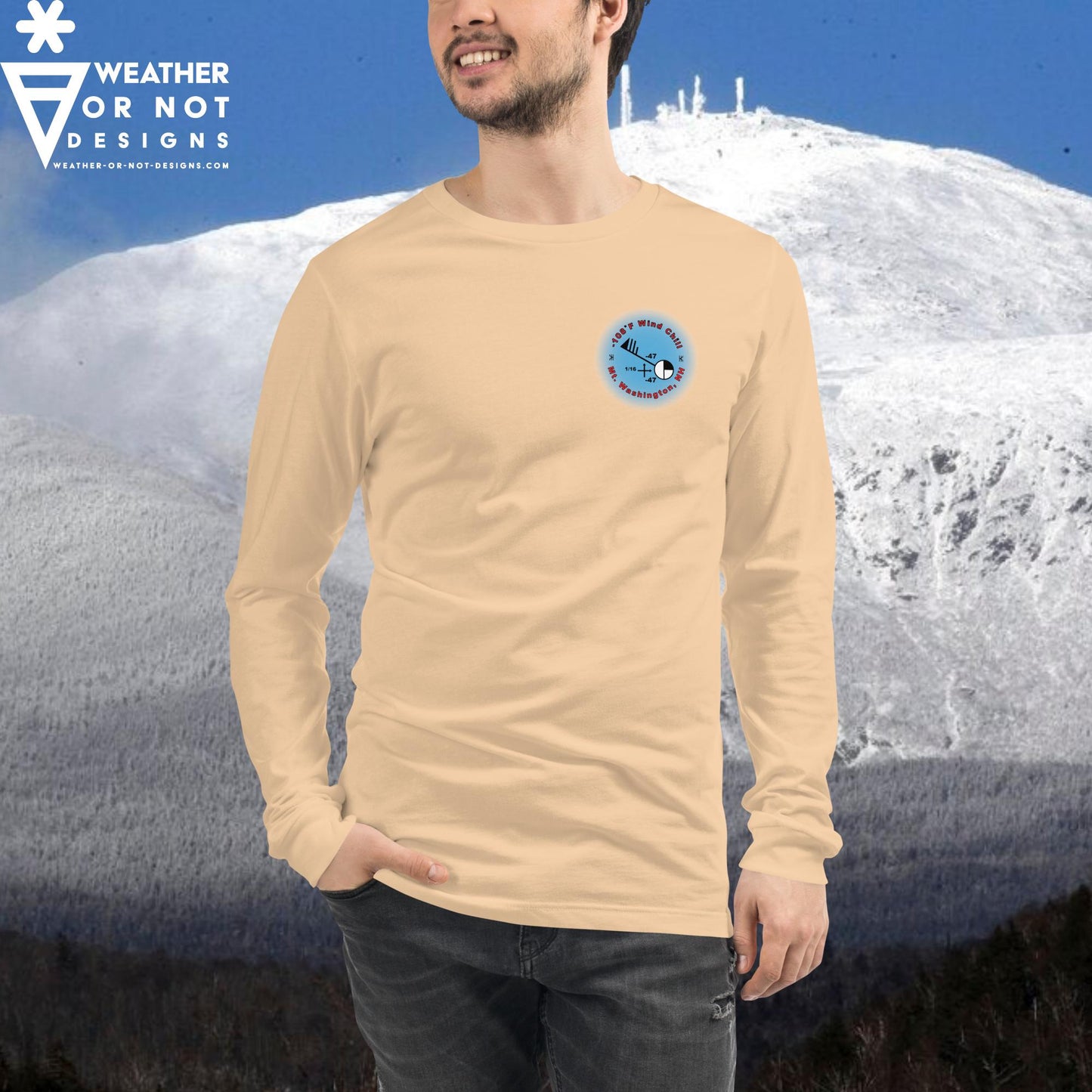 -108˚F Wind Chill Mt. Washington (back) Long Sleeve Tee