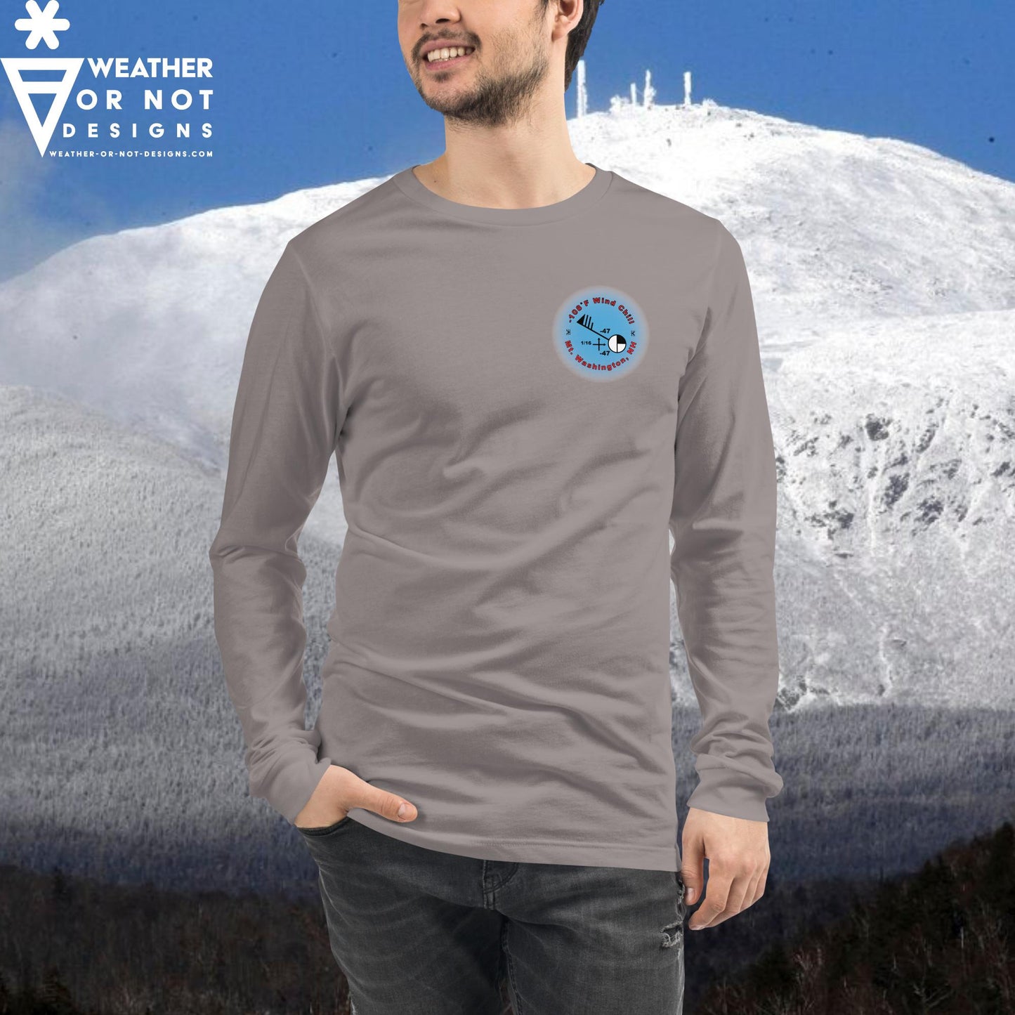 -108˚F Wind Chill Mt. Washington (back) Long Sleeve Tee