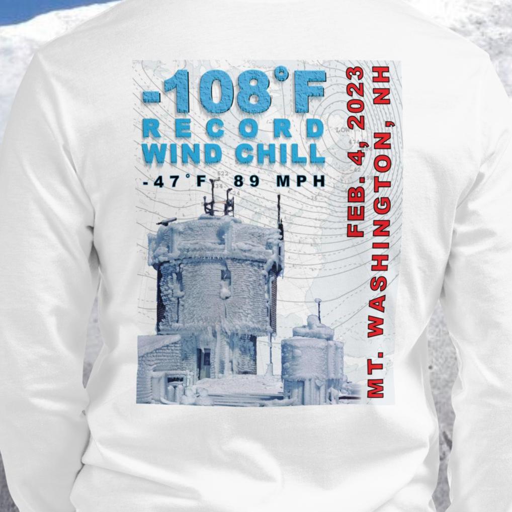 -108˚F Wind Chill Mt. Washington (back) Long Sleeve Tee