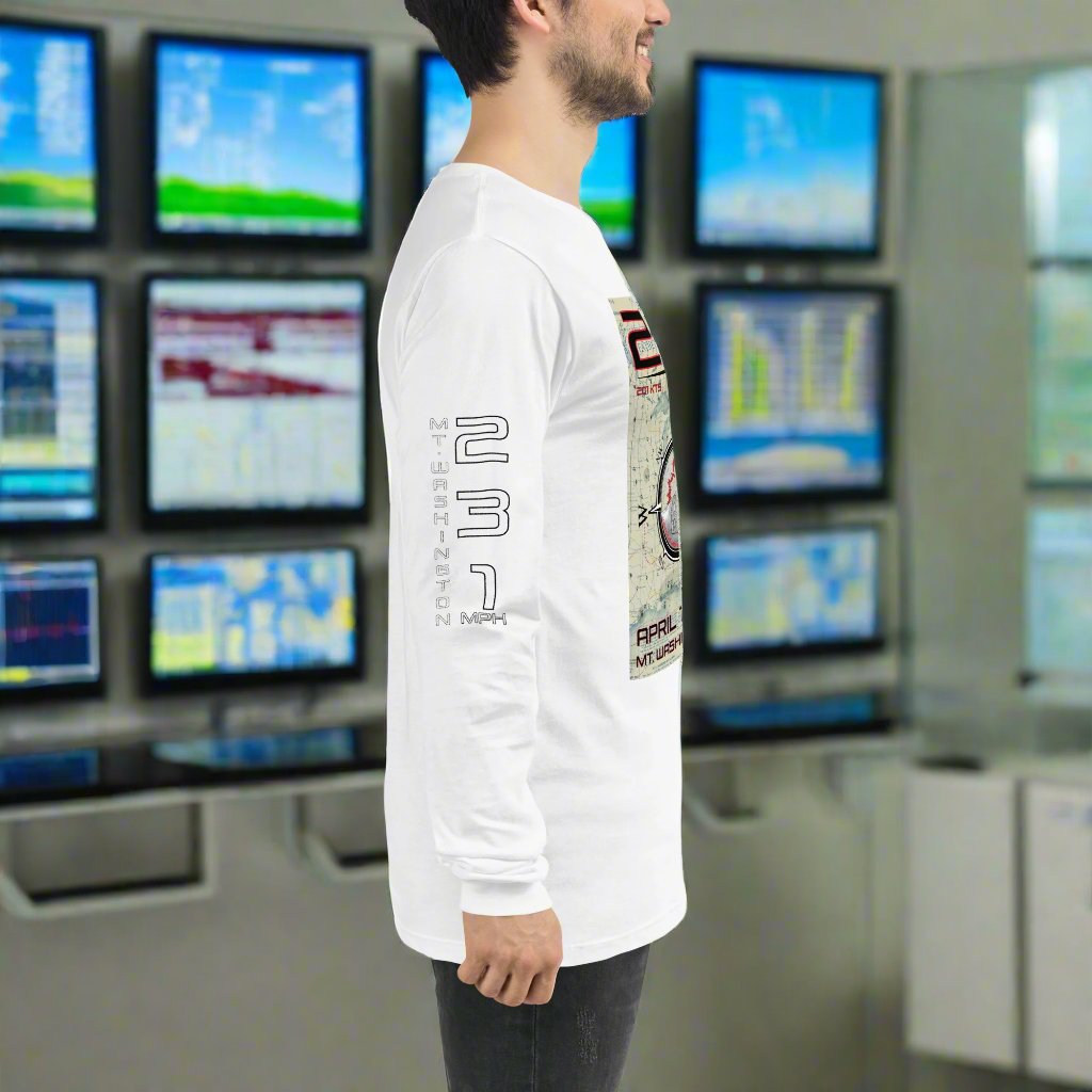 231 mph Wind on Mt. Washington, NH - Long Sleeve Tee