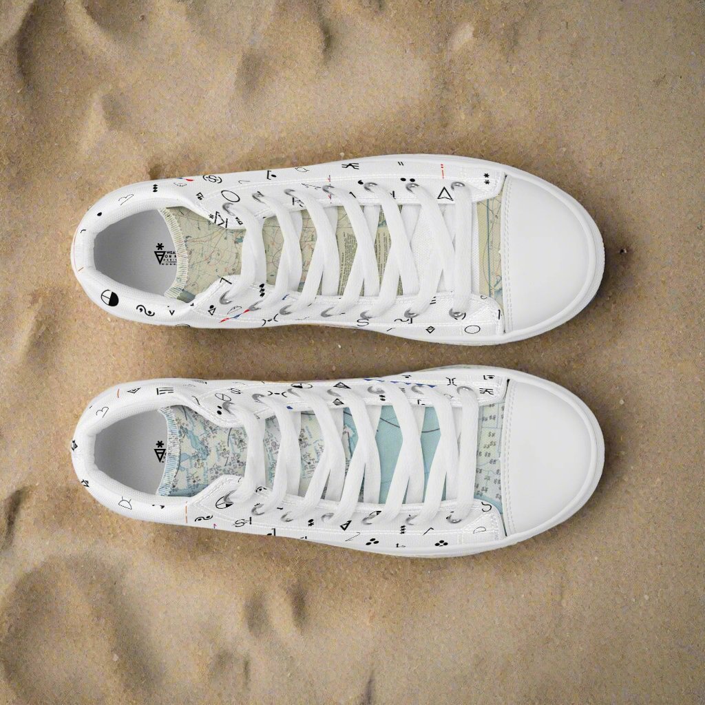 Weather Map Symbols Women’s High Top Canvas Shoes