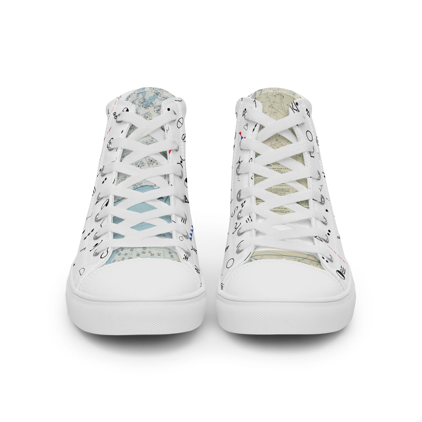 Weather Map Symbols Women’s High Top Canvas Shoes