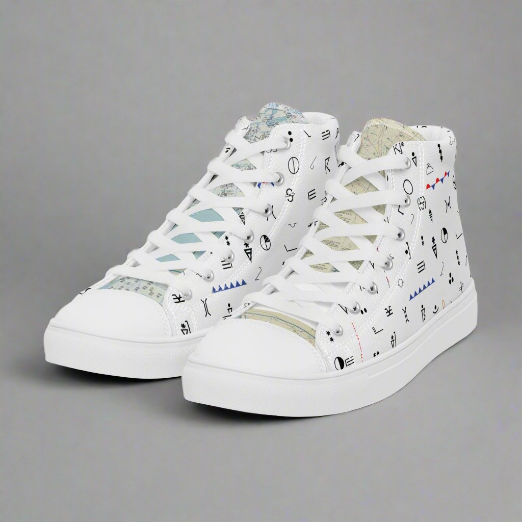 Weather Map Symbols Women’s High Top Canvas Shoes