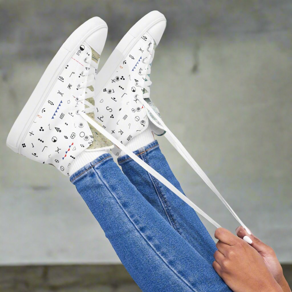 Weather Map Symbols Women’s High Top Canvas Shoes
