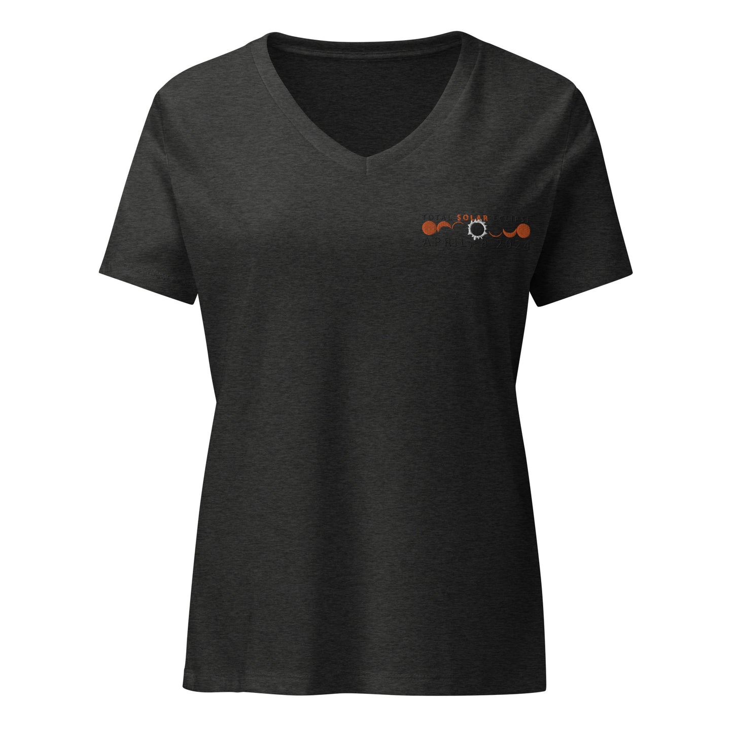 2024 Solar Eclipse - NY Women's Relaxed V-neck T-Shirt