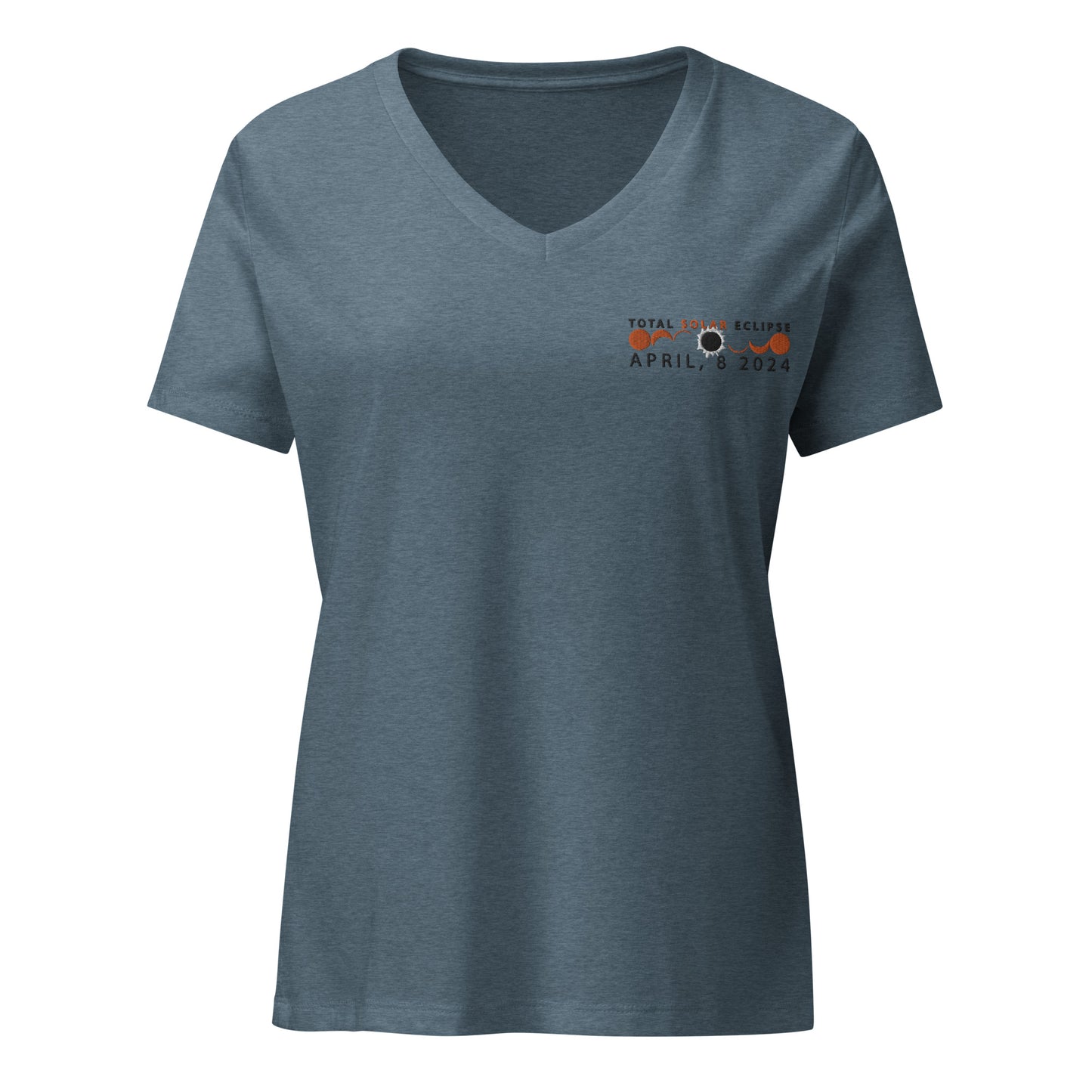 2024 Solar Eclipse - NY Women's Relaxed V-neck T-Shirt