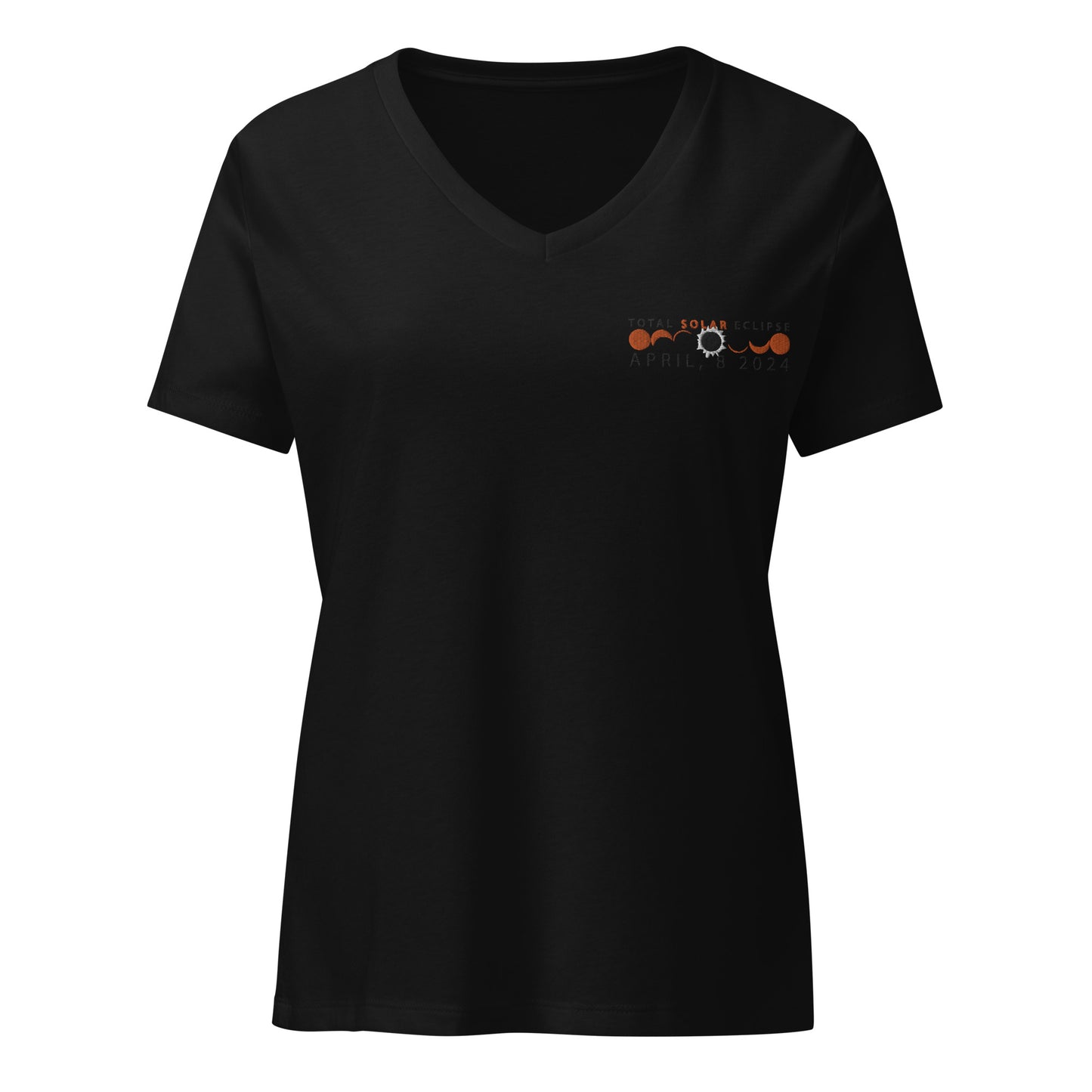 2024 Solar Eclipse - NY Women's Relaxed V-neck T-Shirt