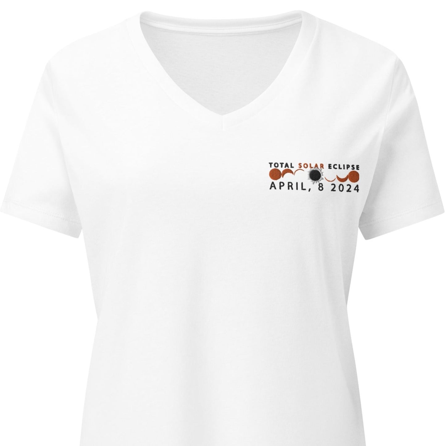 2024 Solar Eclipse - NY Women's Relaxed V-neck T-Shirt