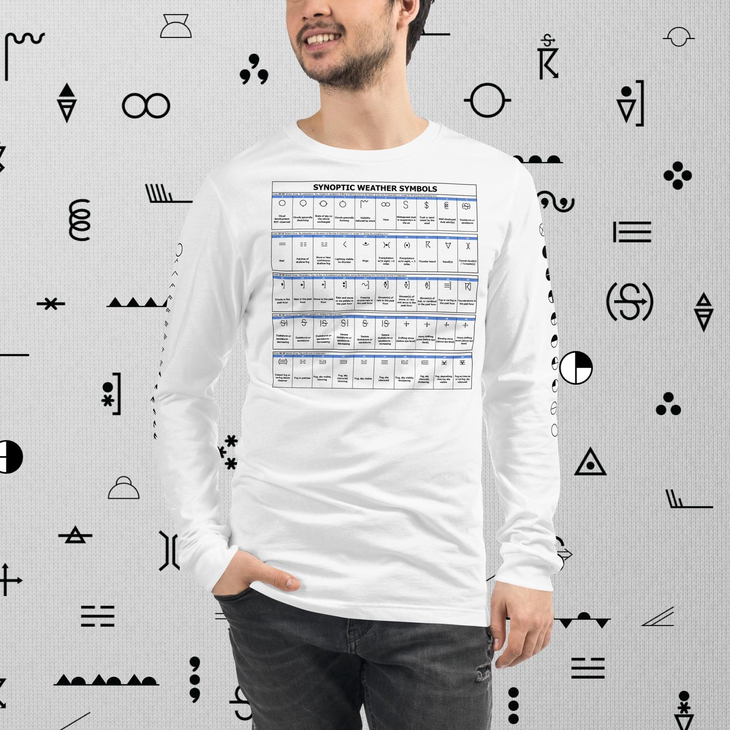 Synoptic Weather Symbols Chart Long Sleeve Tee
