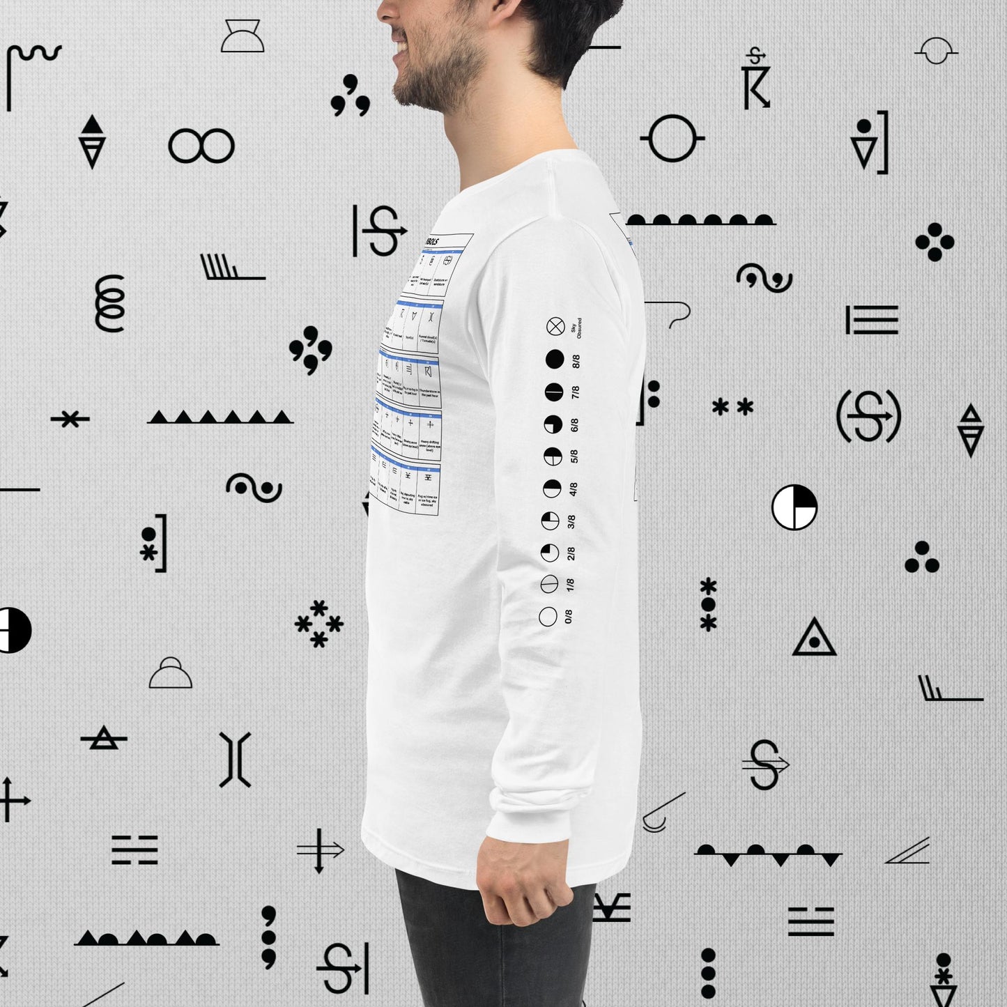 Synoptic Weather Symbols Chart Long Sleeve Tee
