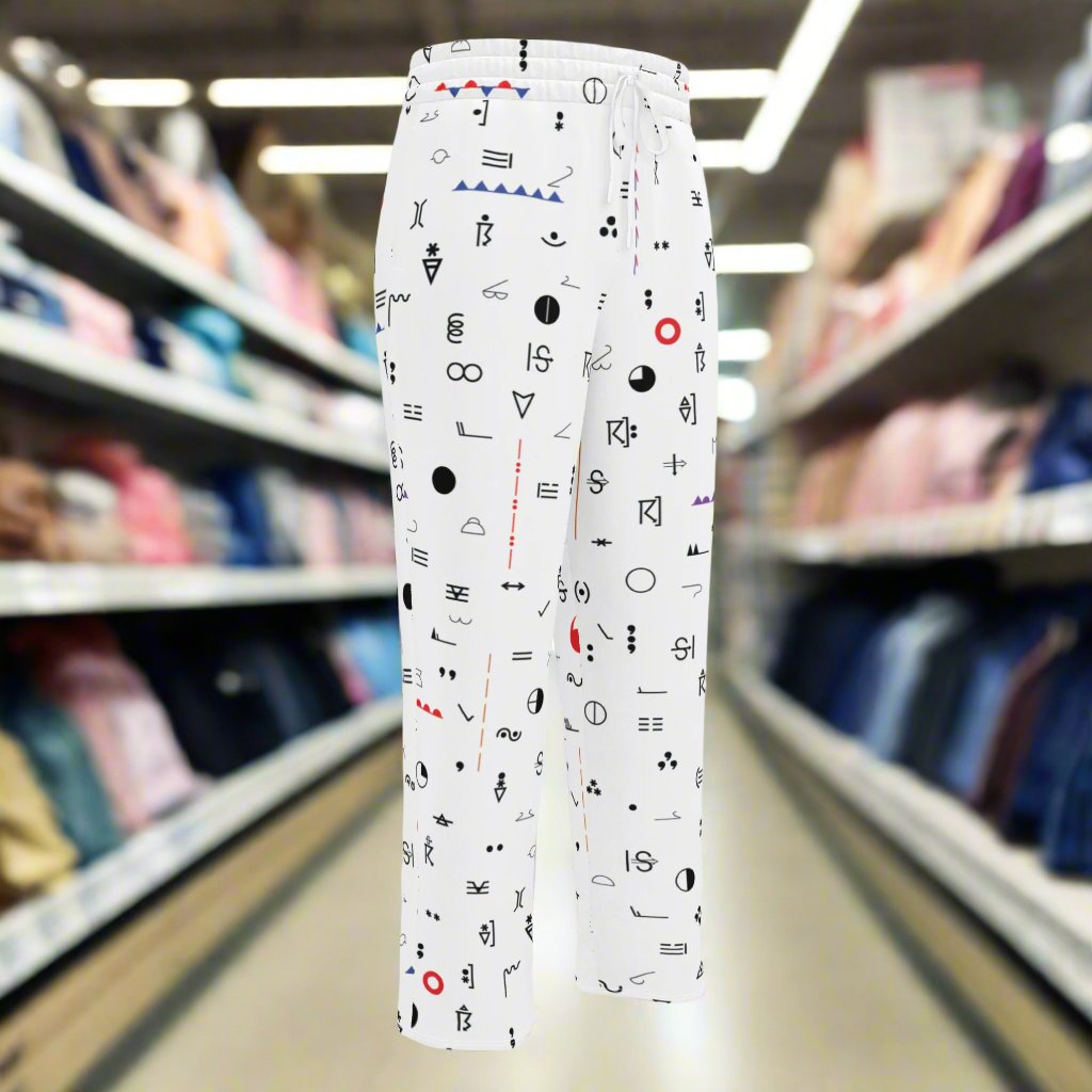 Weather Map Symbols Wide-Leg Joggers