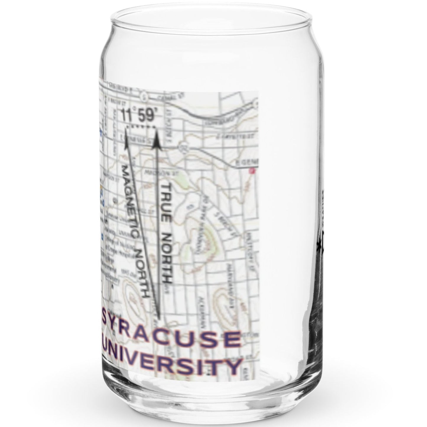 Syracuse University True North Topo Can-shaped glass