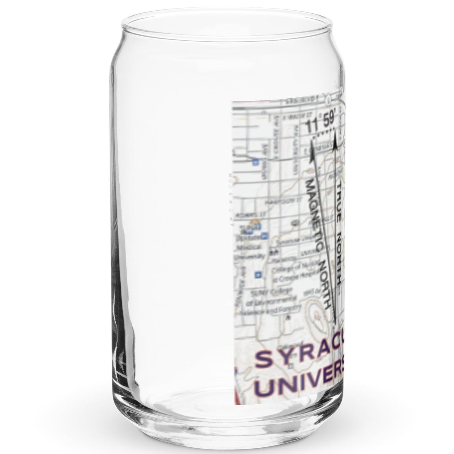 Syracuse University True North Topo Can-shaped glass