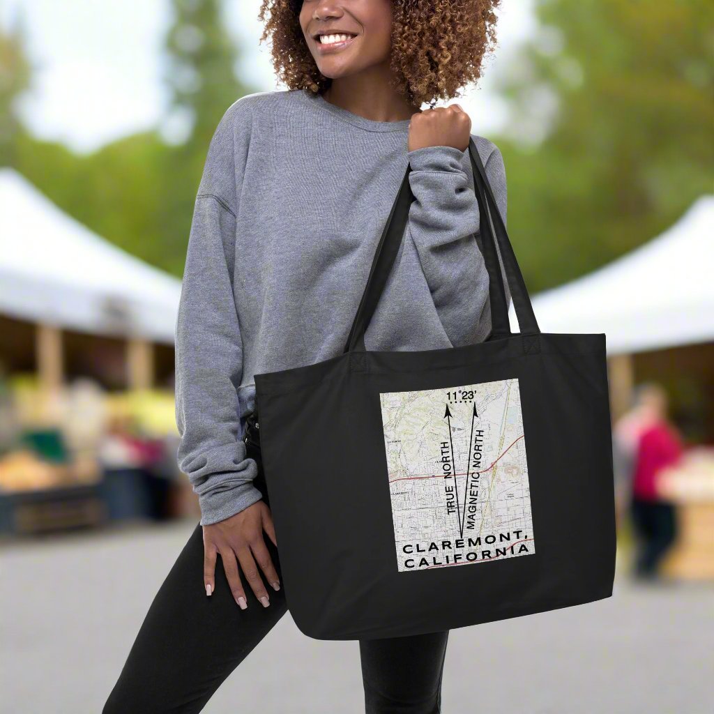 Claremont, CA - True North Topo Large Organic Tote