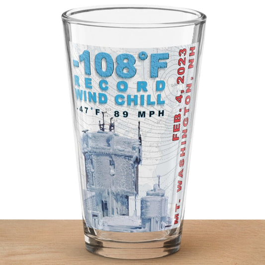 -108˚F WIND CHILL MT. WASHINGTON Pint Glass