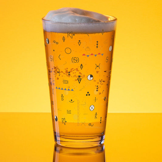 Weather Map Symbols Pint Glass