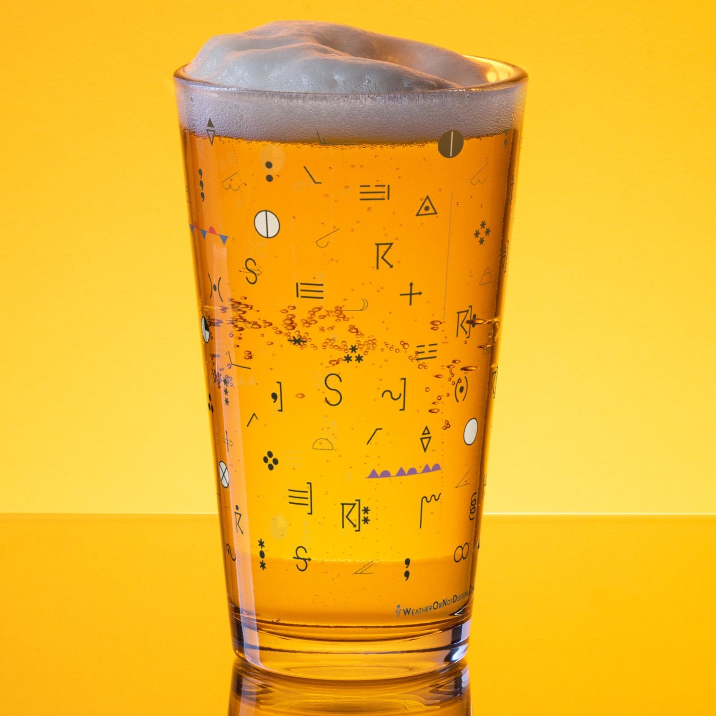 Weather Map Symbols Pint Glass