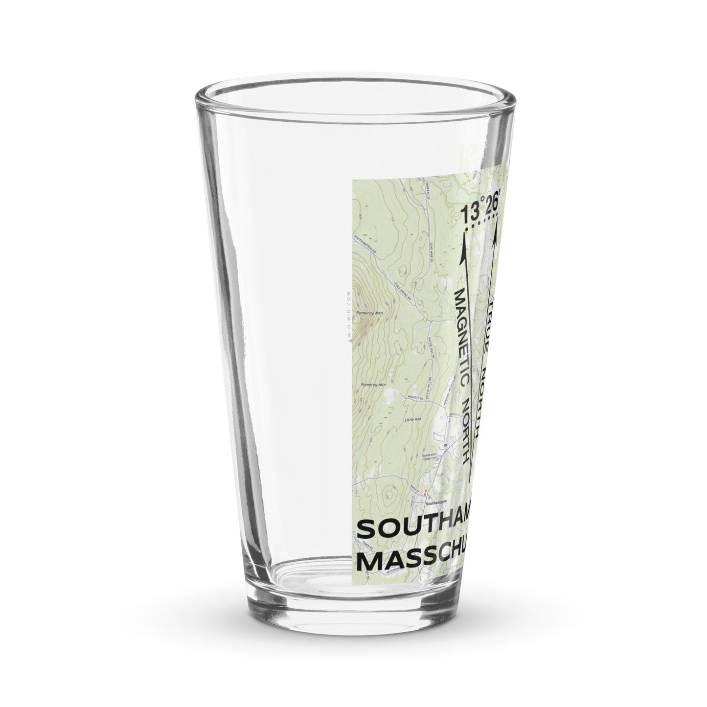 Southampton, MA - True North Topo Pint Glass