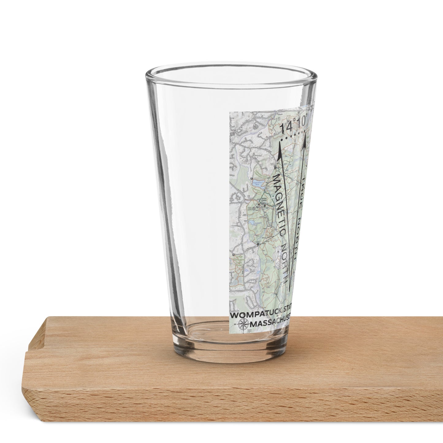 Wompatuck SP, MA - True North Topo Pint Glass