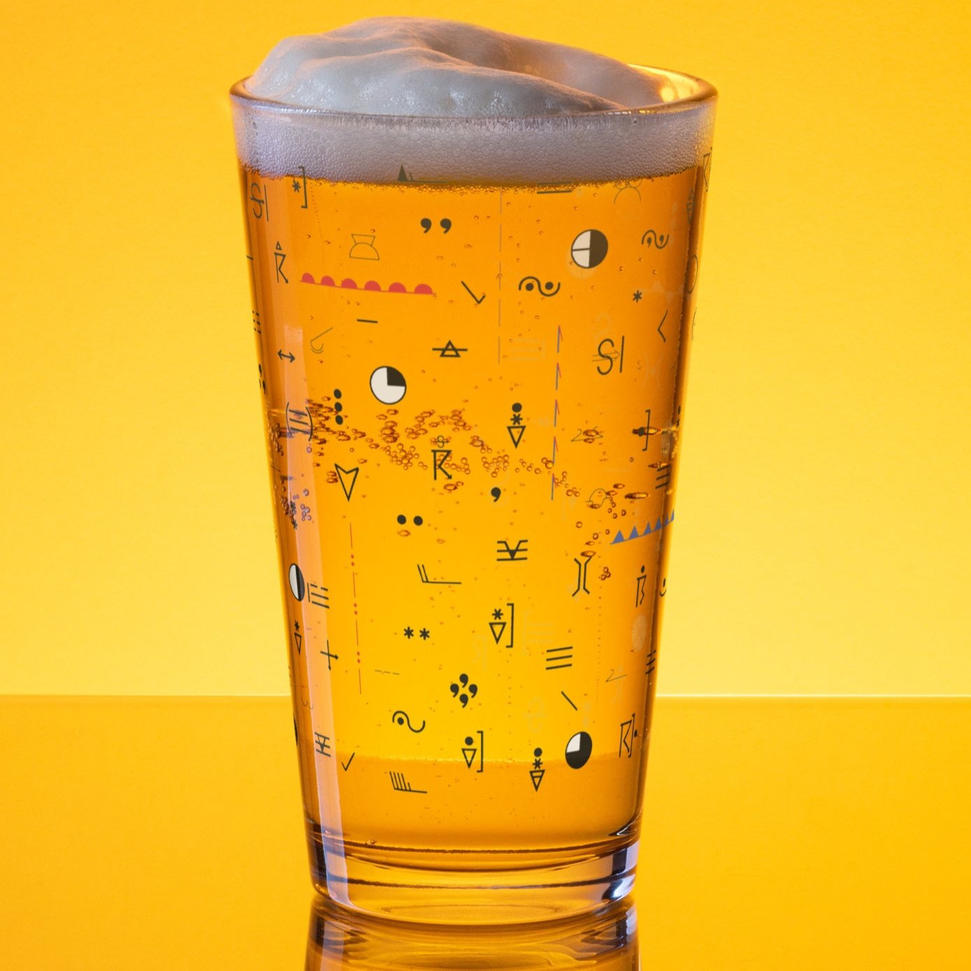 Weather Map Symbols Pint Glass