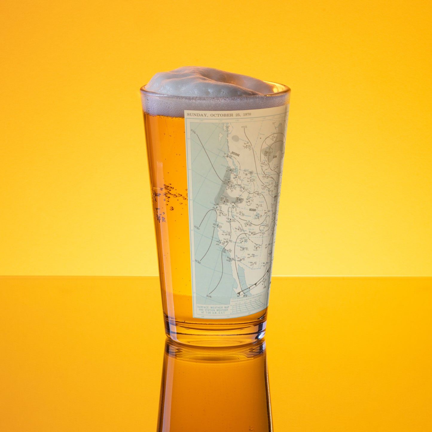 Weather Map Pint Glass - 19701025