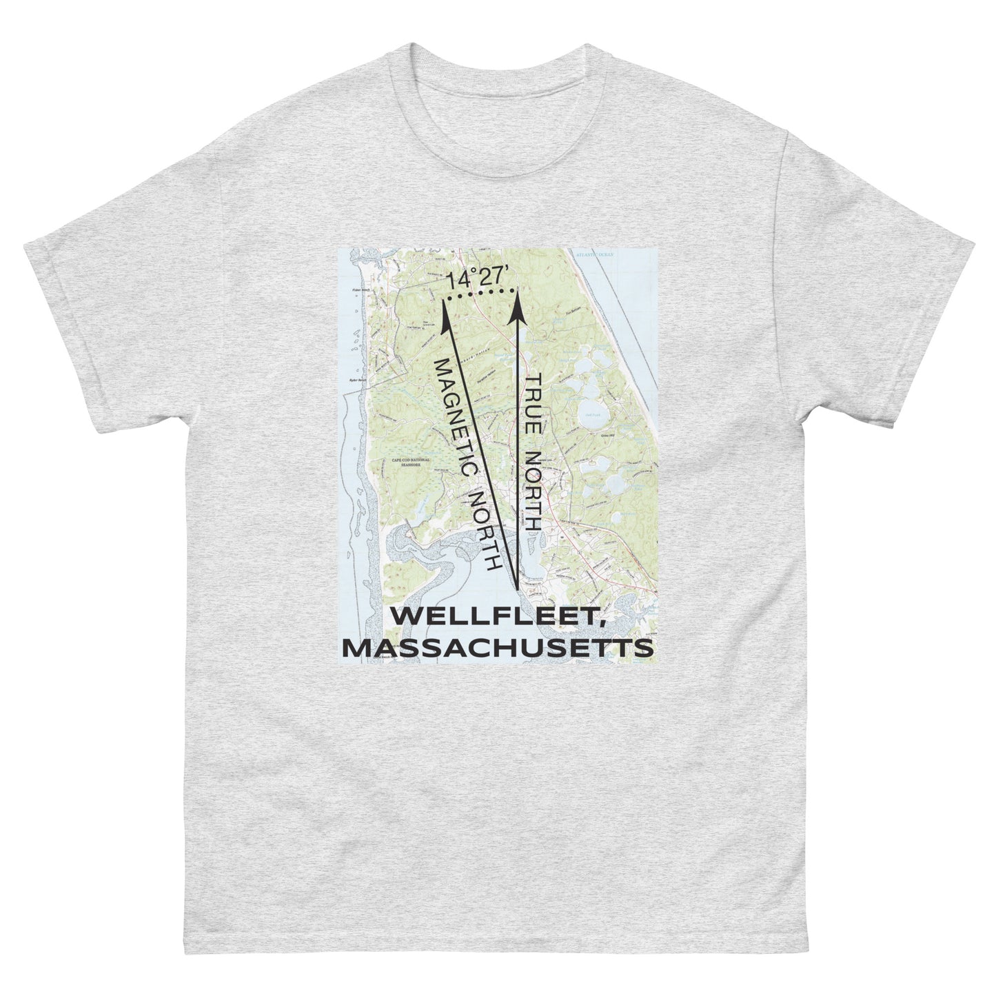 Wellfleet, MA - True North Topo T-Shirt