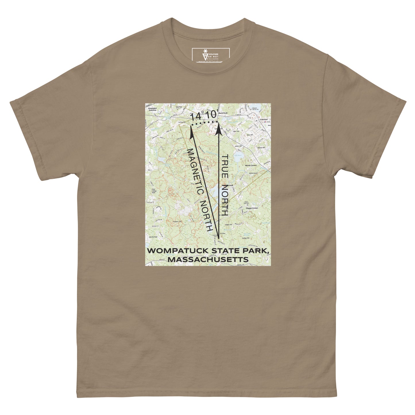 Wompatuck State Park, MA - True North Topo T-Shirt