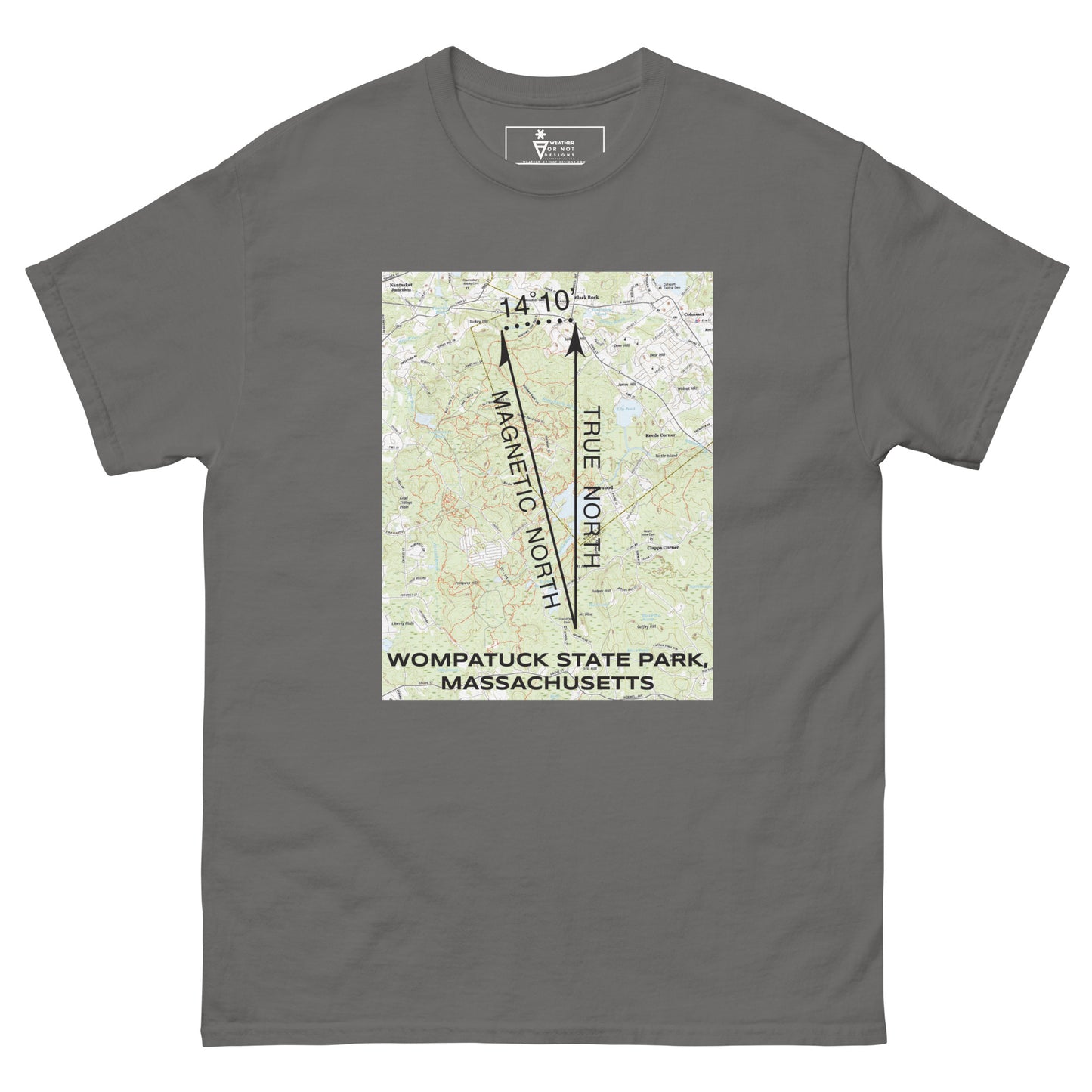 Wompatuck State Park, MA - True North Topo T-Shirt