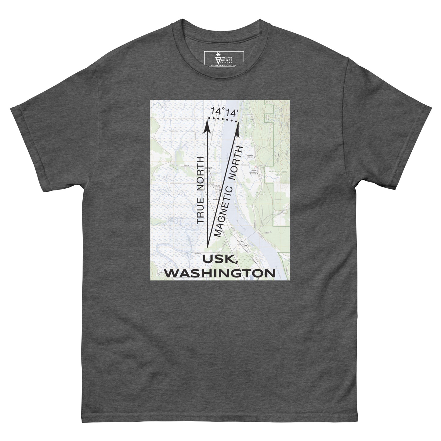 Usk, WA - True North Topo T-Shirt