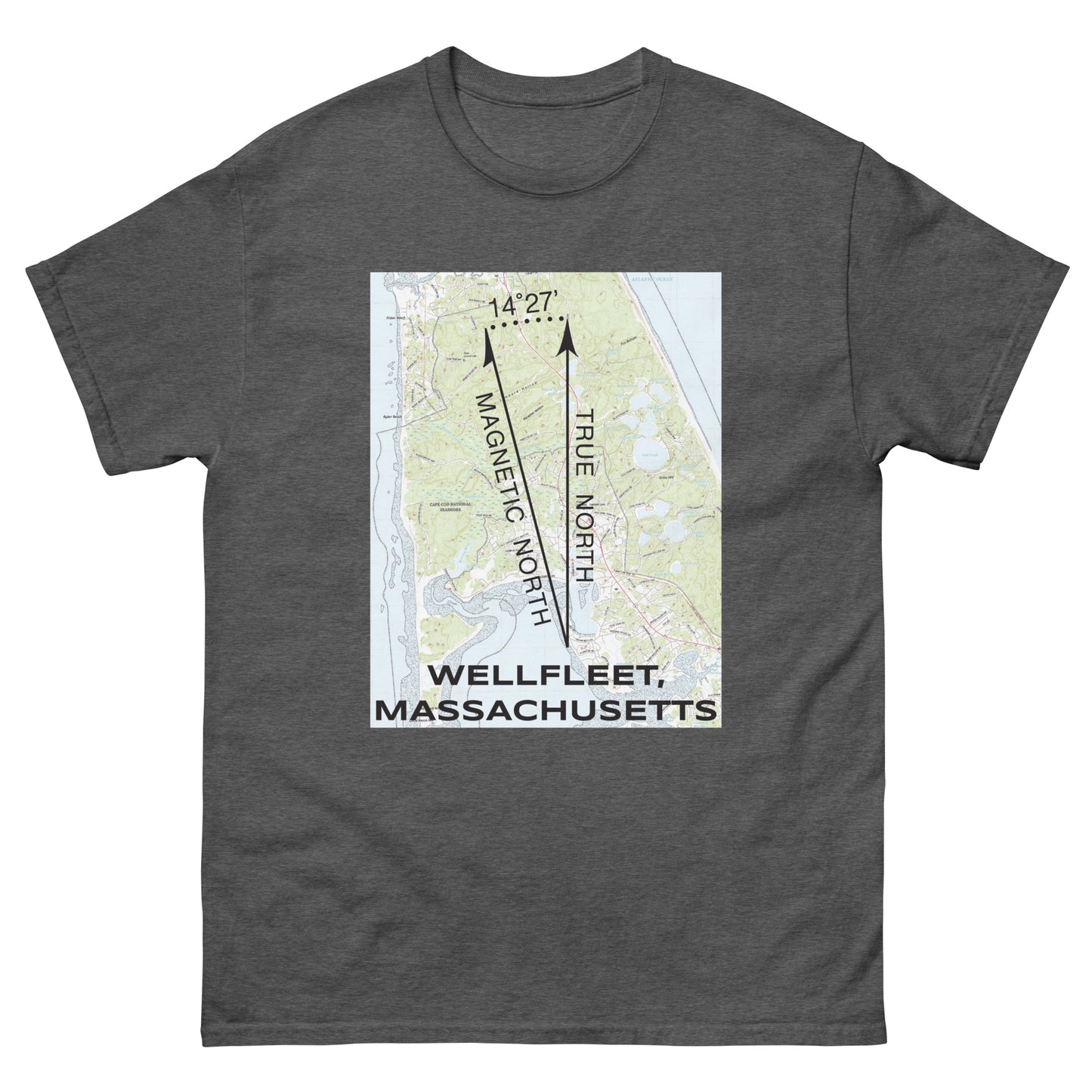 Wellfleet, MA - True North Topo T-Shirt