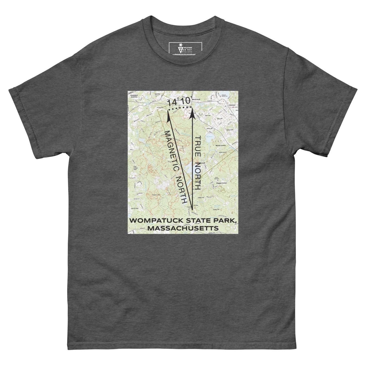 Wompatuck State Park, MA - True North Topo T-Shirt