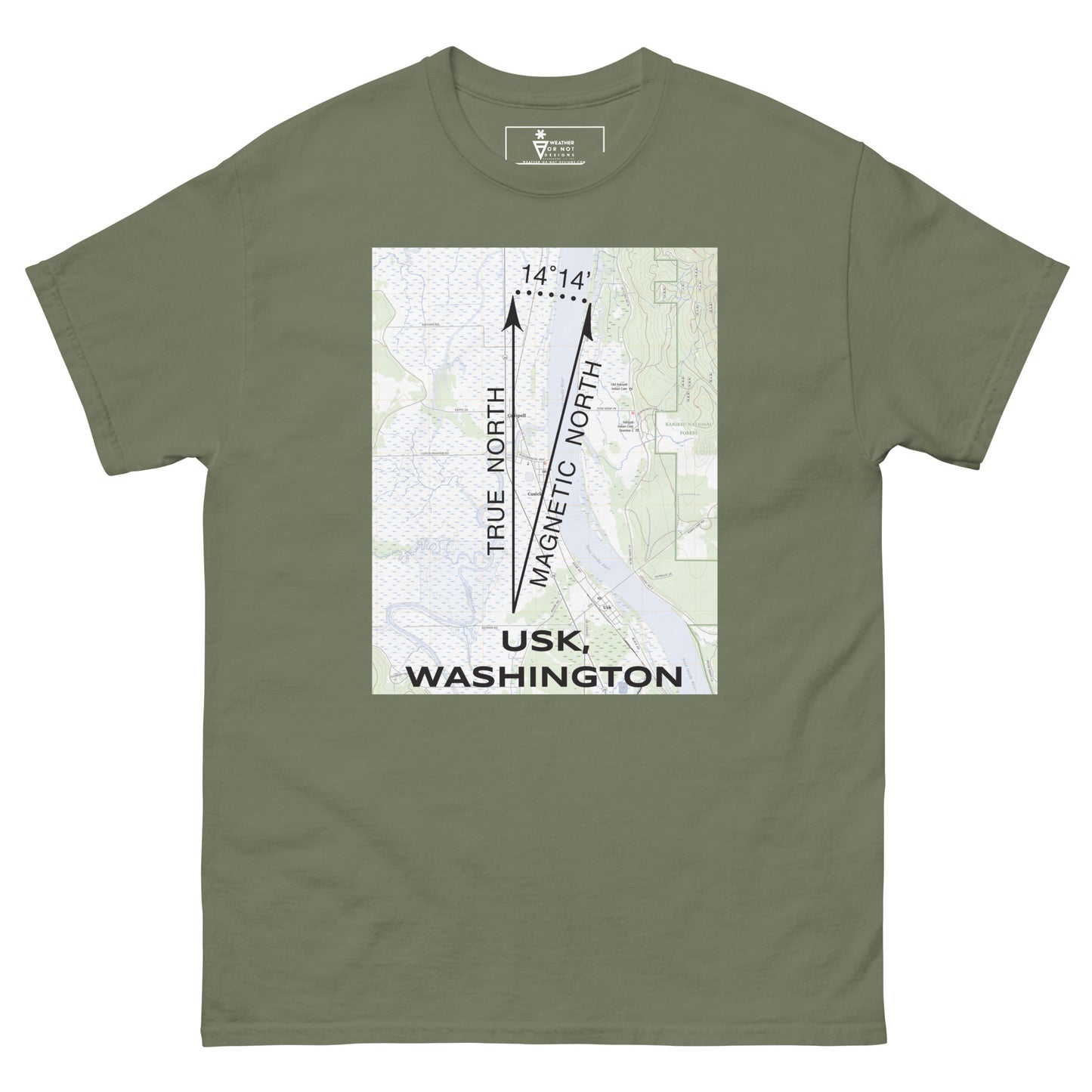 Usk, WA - True North Topo T-Shirt