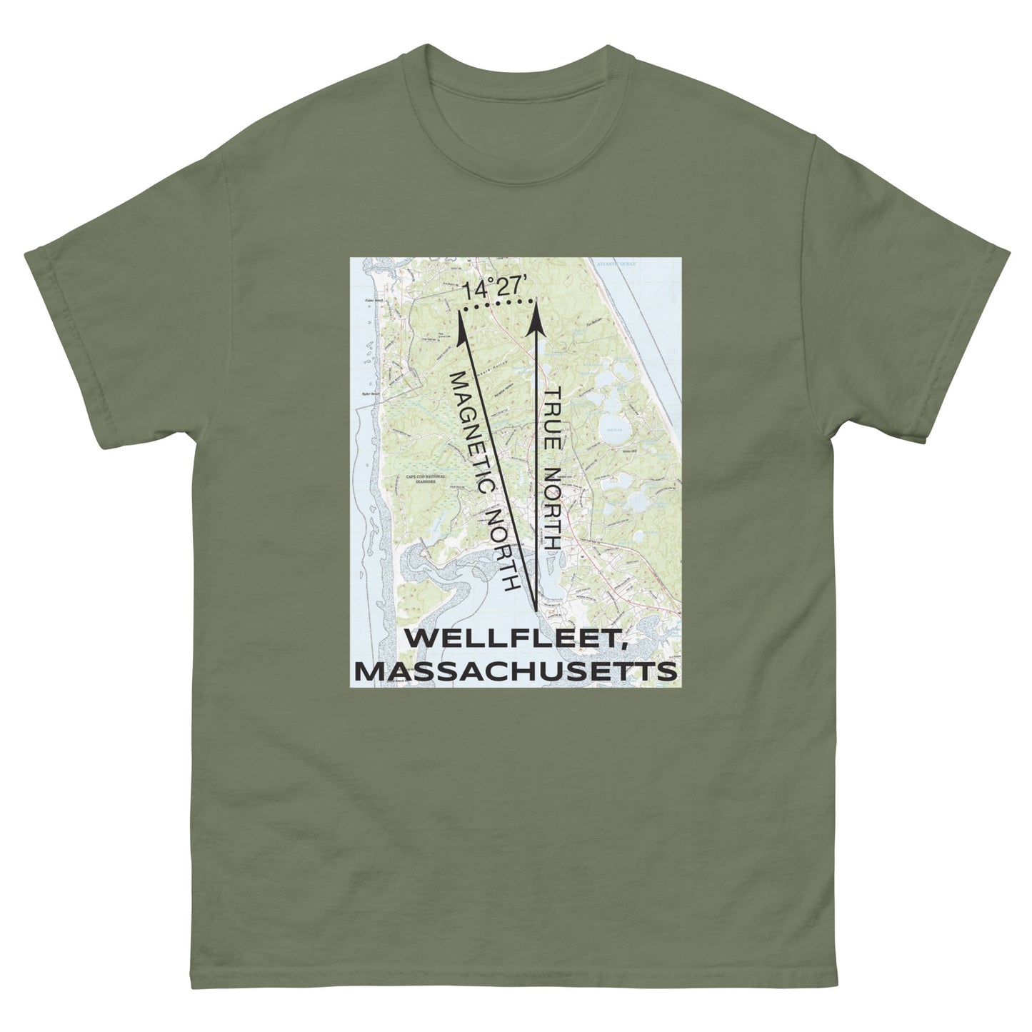 Wellfleet, MA - True North Topo T-Shirt